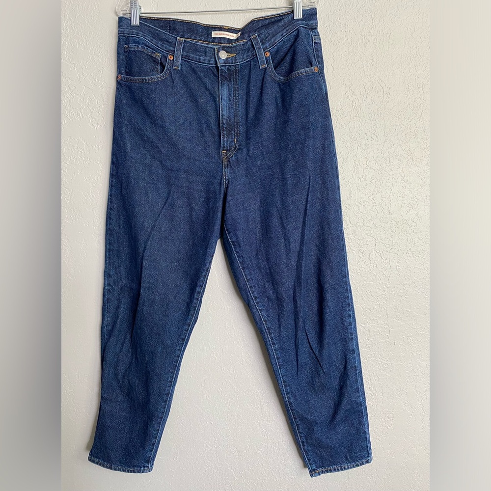 Levi's Jeans Womens 32 High Waist Mom Blue Denim Pants Bottoms Dark Wash Casual